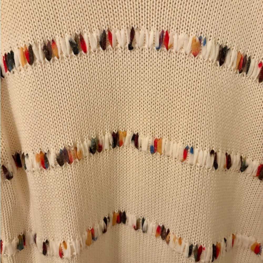 Lou & Grey for LOFT Rainbow Stitch Cotton Sweater - Artsy, quirky, unique - Picture 3 of 5